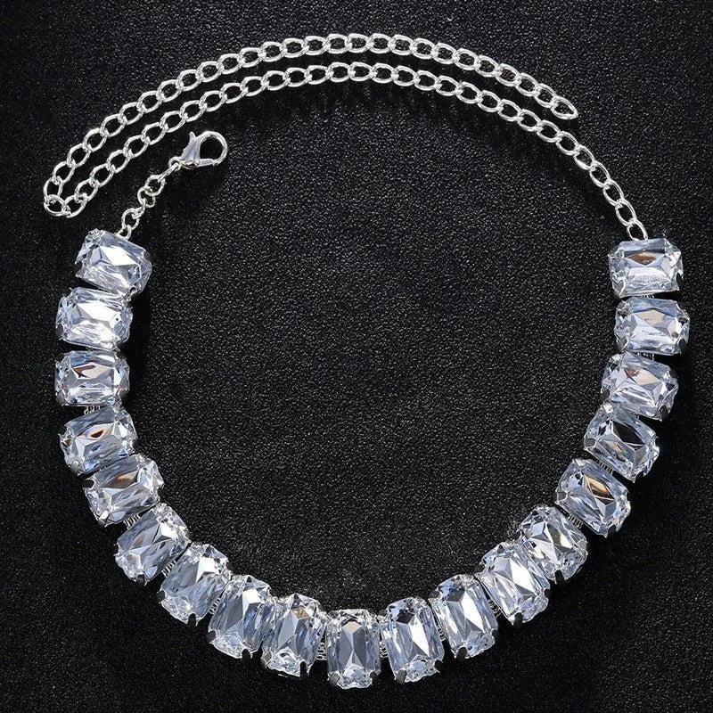 Stonefans Green Crystal Choker Luxury Designer Necklace