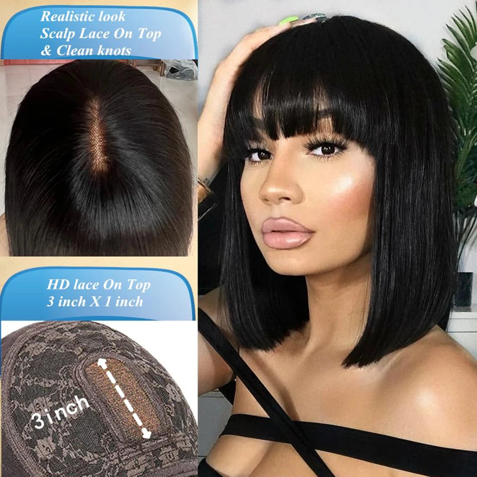 3X1 Middle Part Lace Wig Bob Wings Fashion