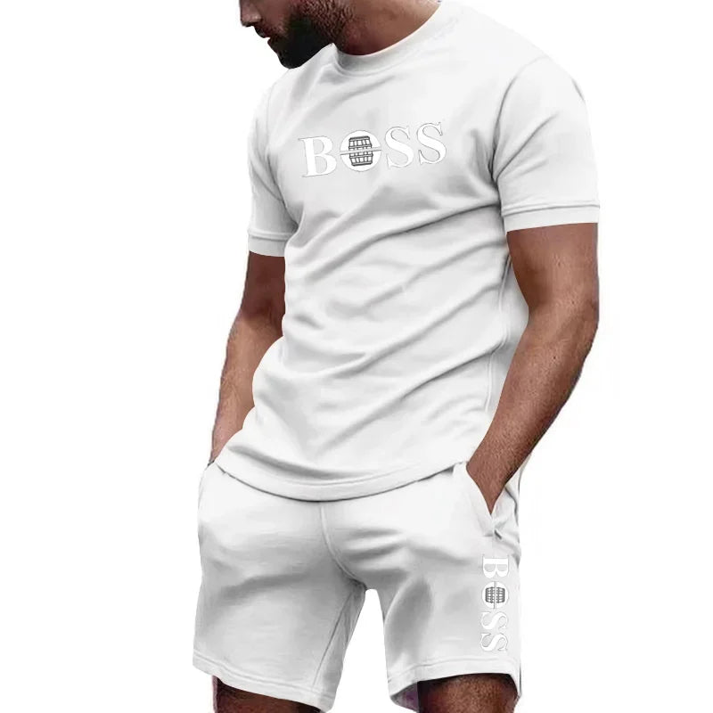 Men's 2 PCS Sportswear Short Sleeved T-Shirt and Shorts