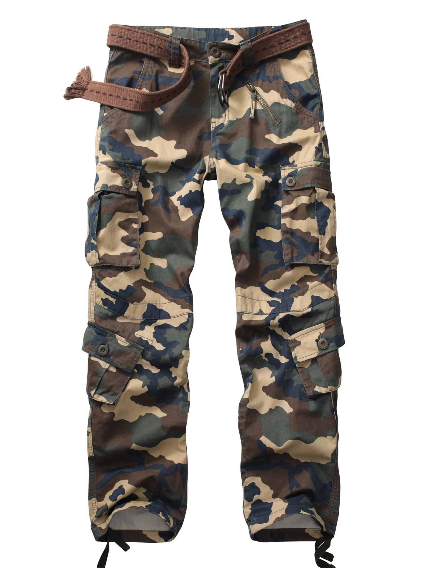 Camo Cargo Pants Outdoor Multi-Pocket Ripstop Jeans