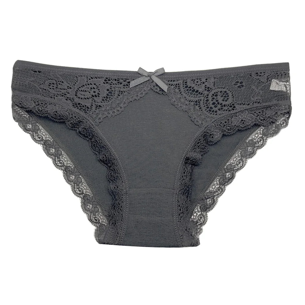 5 PCS New Arrival Low Rise Ladies Sexy Lace Lingerie Cotton Briefs