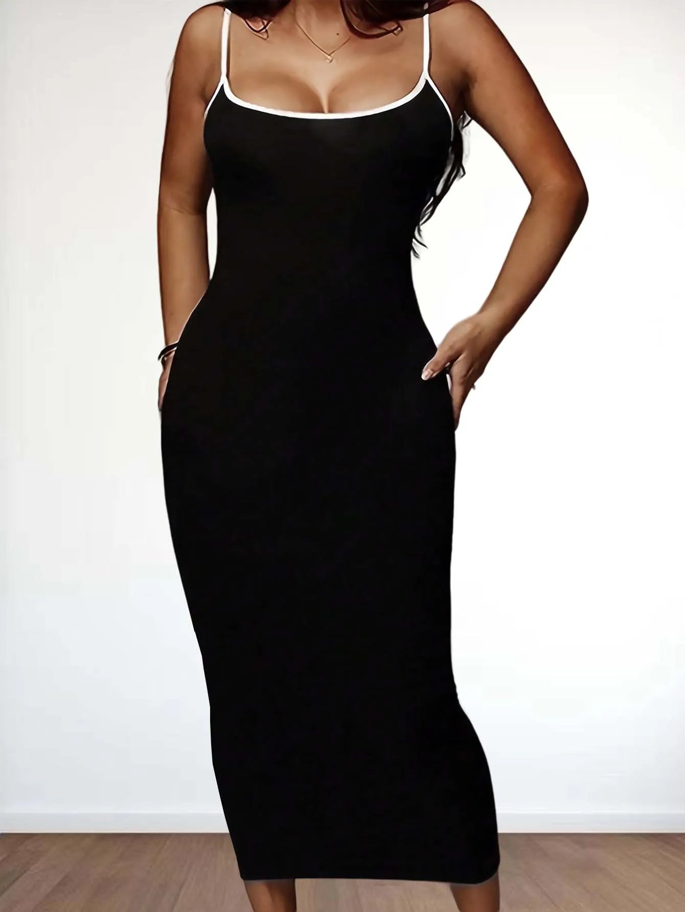New Women's Fashion Casual Trendy Solid Color Plus Size Dress