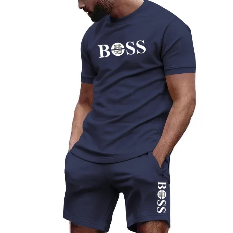 Men's 2 PCS Sportswear Short Sleeved T-Shirt and Shorts