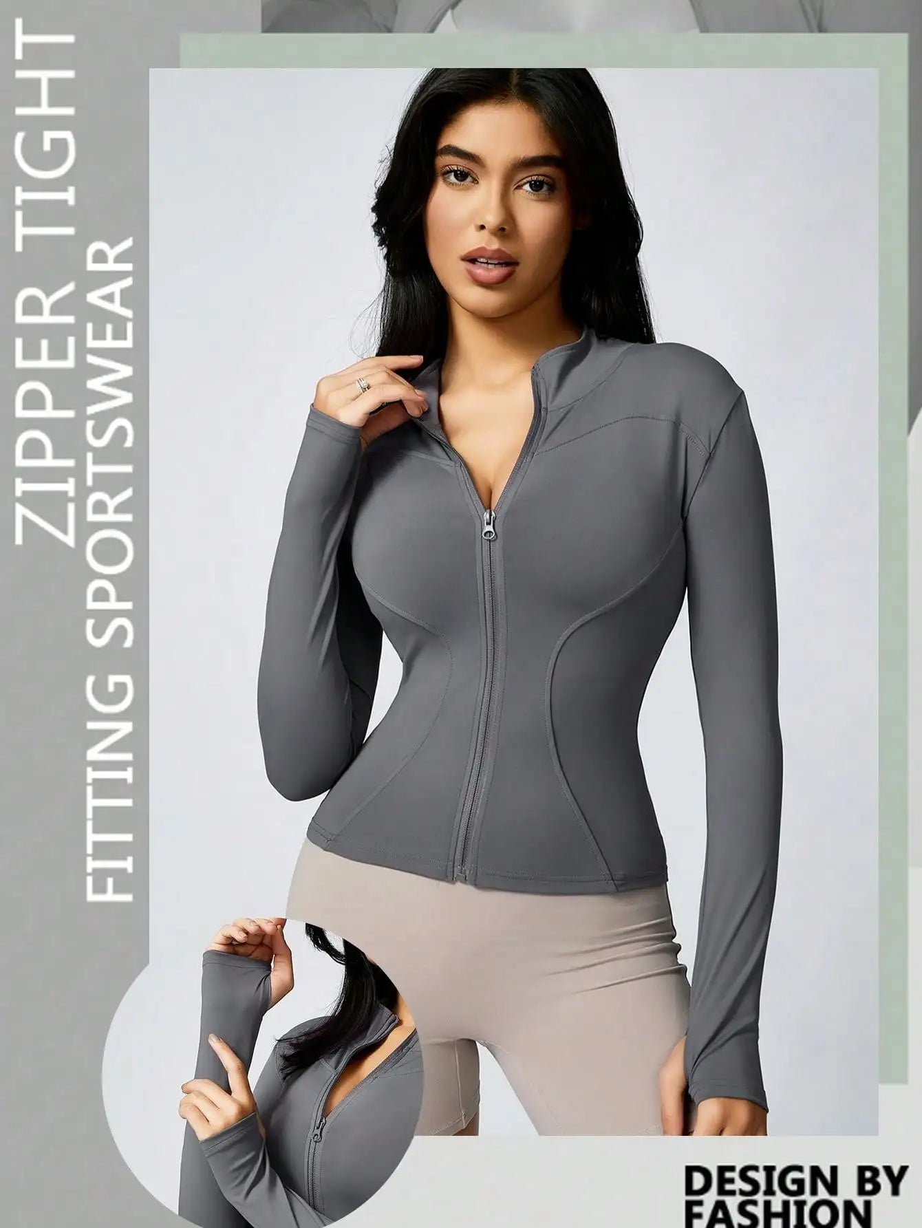 Women's Zipper Turtleneck Sports Jacket