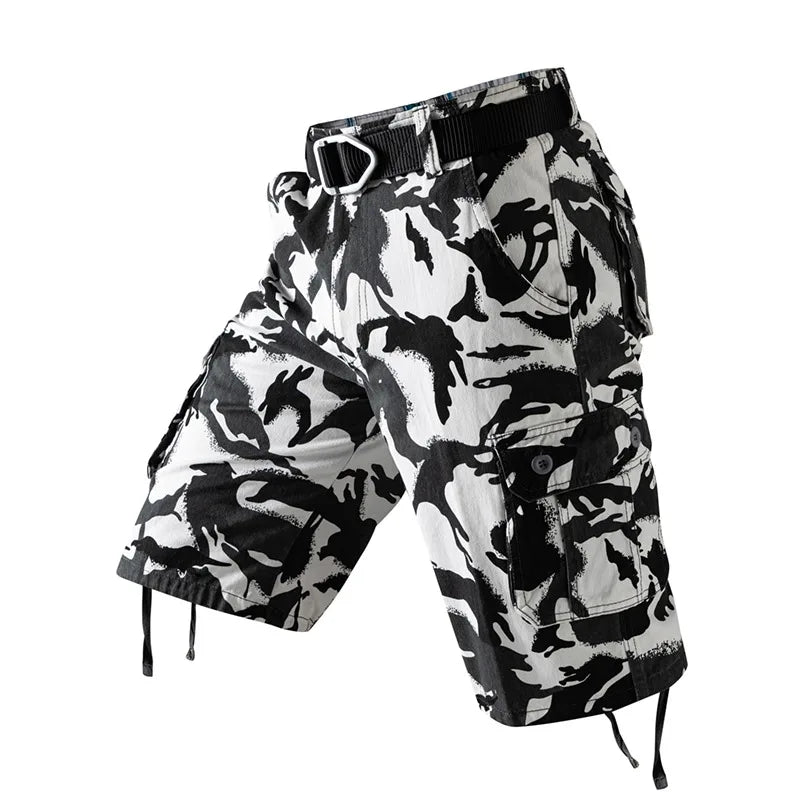 Cargo Knee Shorts Men Sports Plus Size Cotton Half Pants Golf Straight Running Gym Short Pants Casual Bermuda Shorts Comfortable