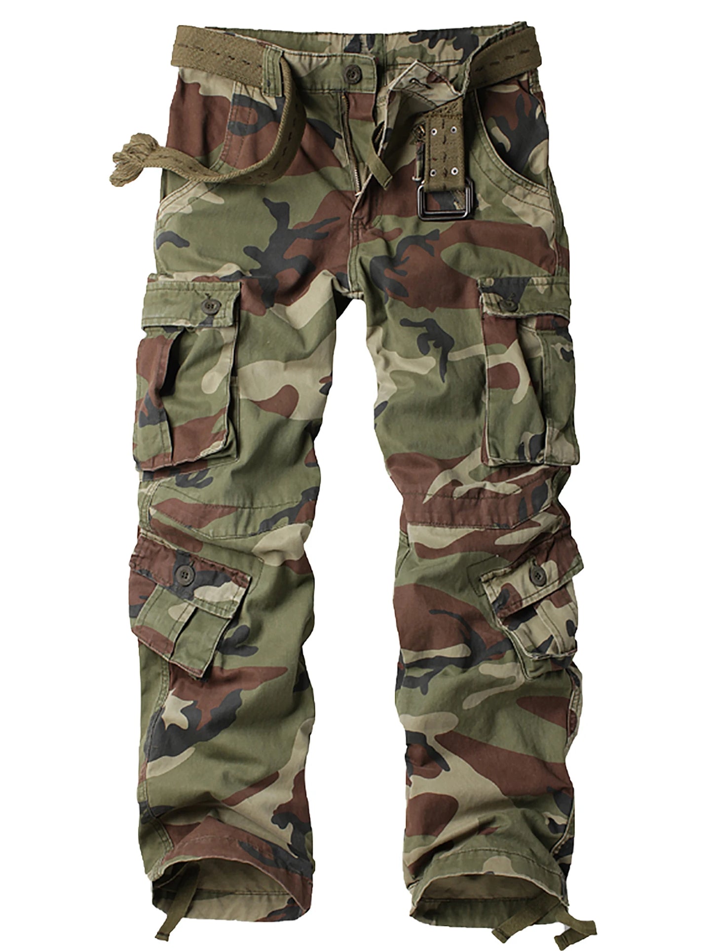 Camo Cargo Pants Outdoor Multi-Pocket Ripstop Jeans