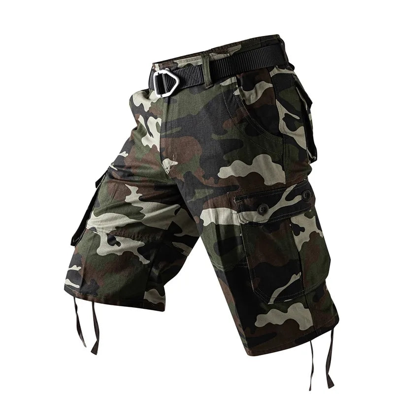 Cargo Knee Shorts Men Sports Plus Size Cotton Half Pants Golf Straight Running Gym Short Pants Casual Bermuda Shorts Comfortable