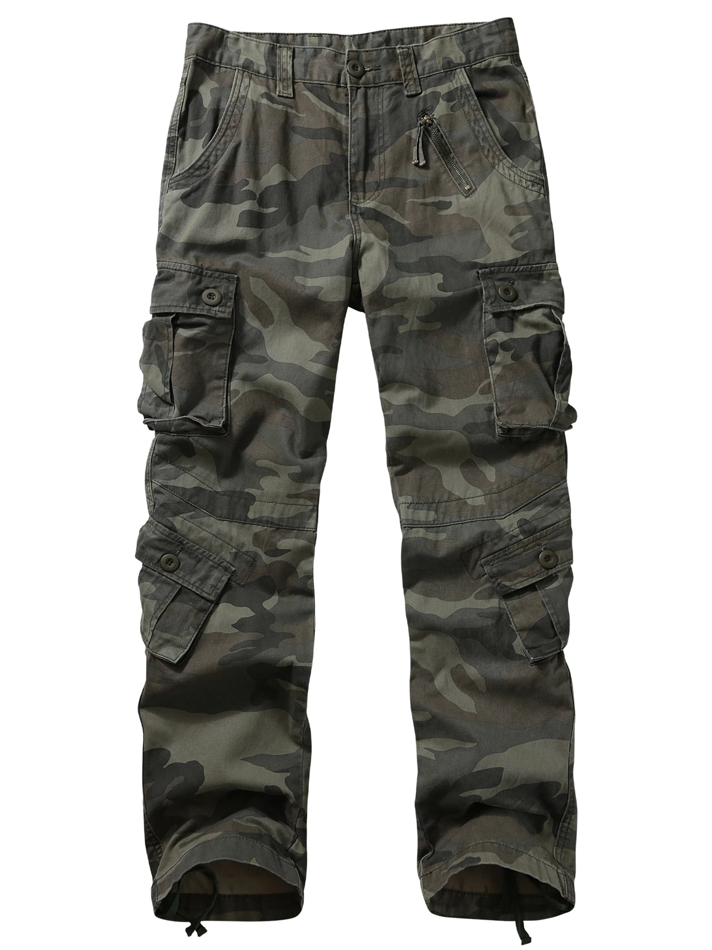 Camo Cargo Pants Outdoor Multi-Pocket Ripstop Jeans