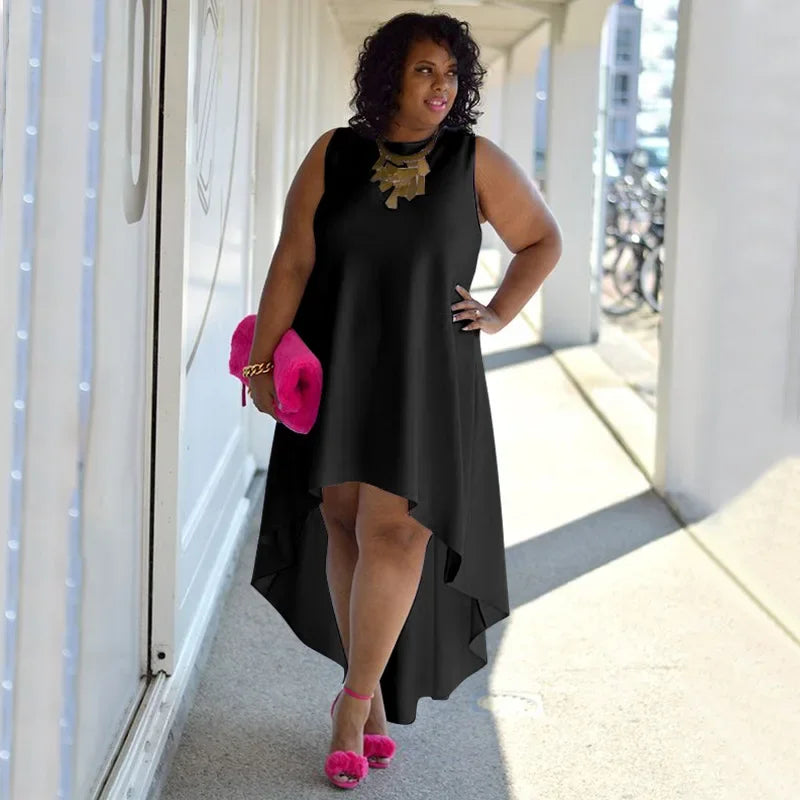 Plus Size Fashionable Elegant Women's Dress Amazon 3042 Sexy Round Neck Casual Clothing European American Style
