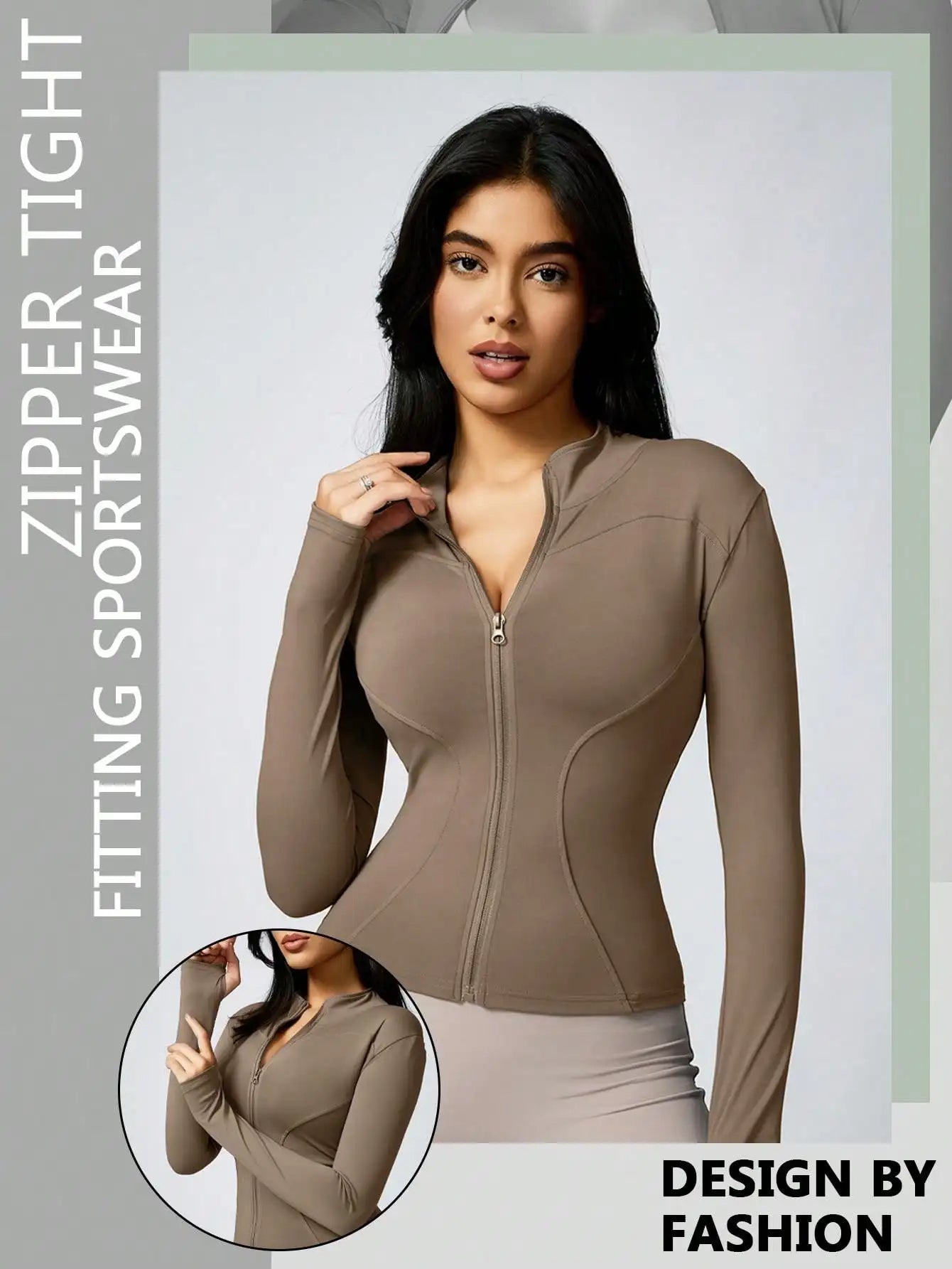 Women's Zipper Turtleneck Sports Jacket