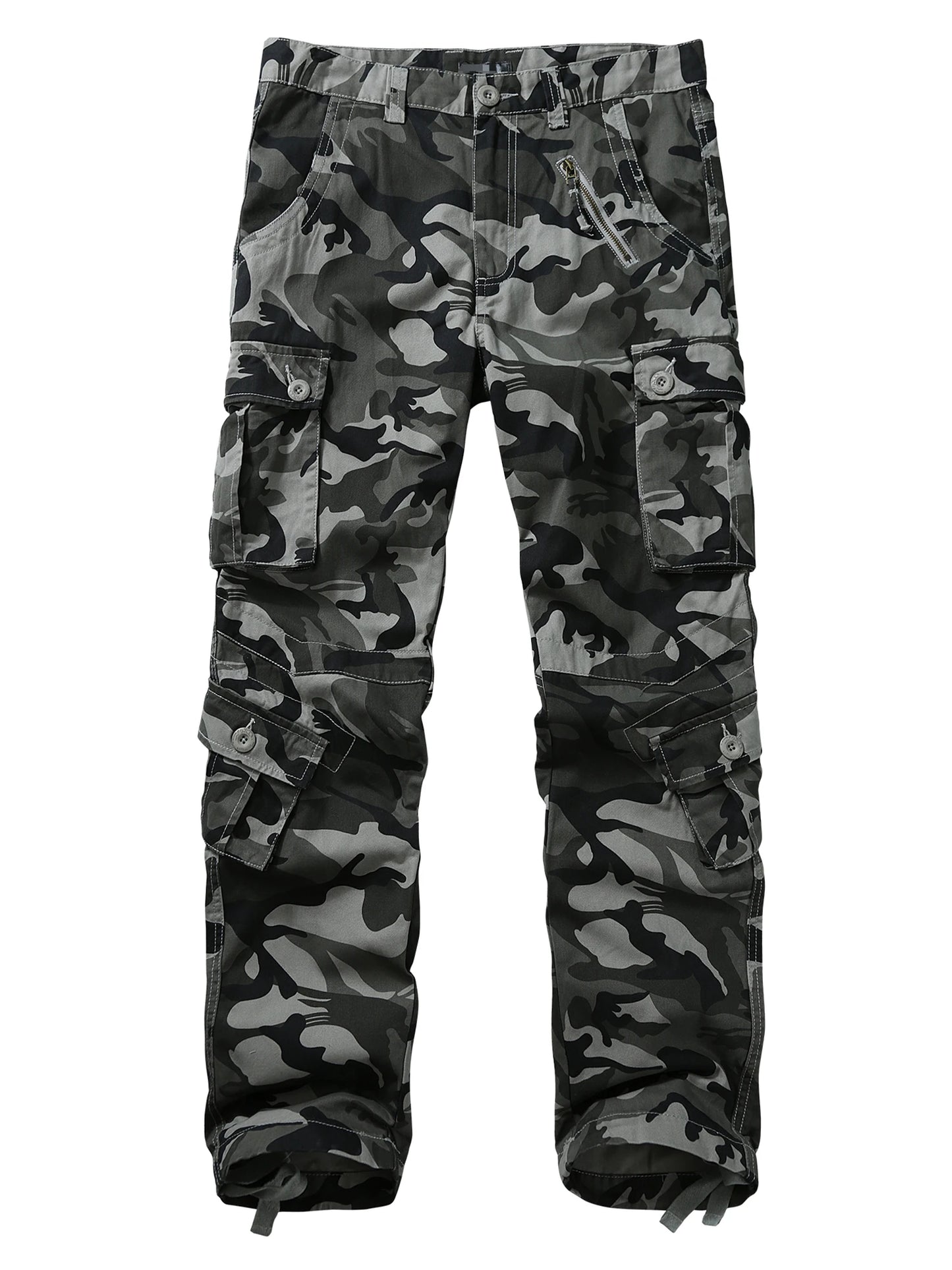 Camo Cargo Pants Outdoor Multi-Pocket Ripstop Jeans