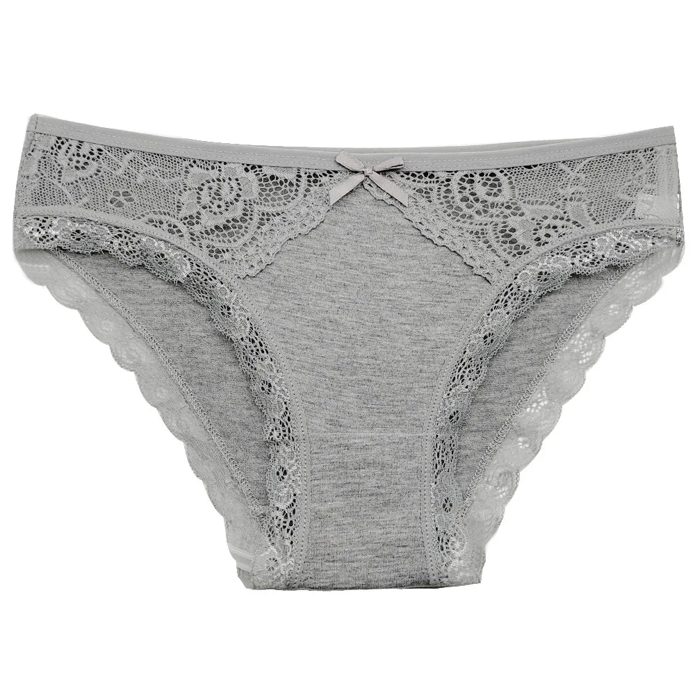 5 PCS New Arrival Low Rise Ladies Sexy Lace Lingerie Cotton Briefs