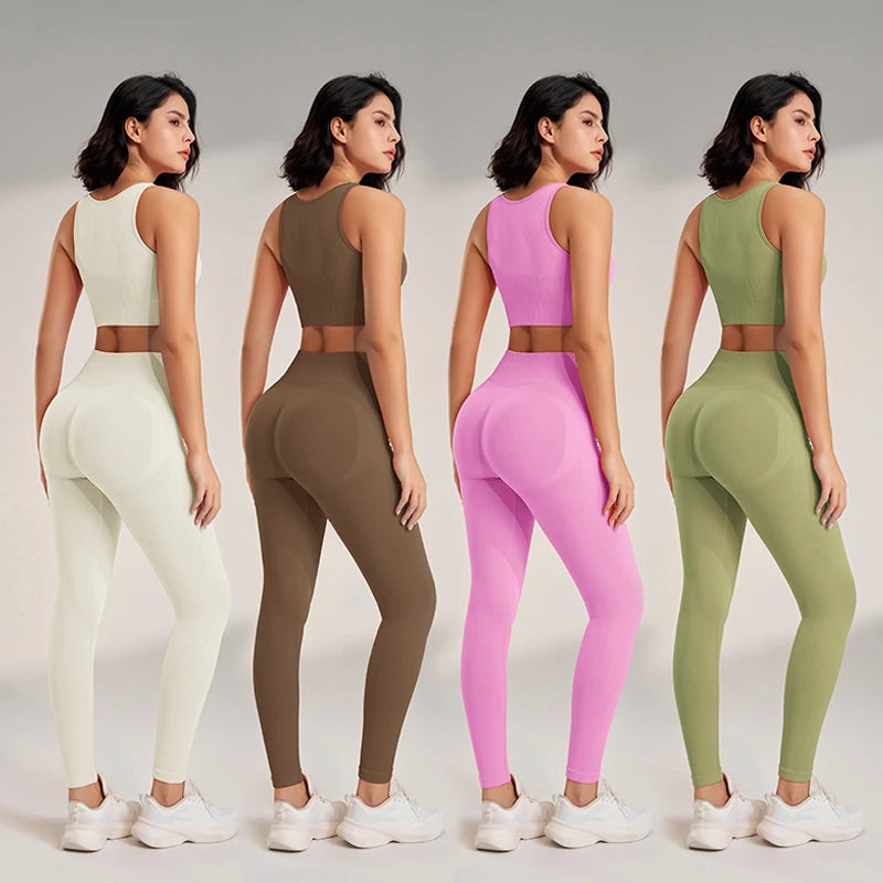 2PCS Women's Yoga High Waisted Leggings