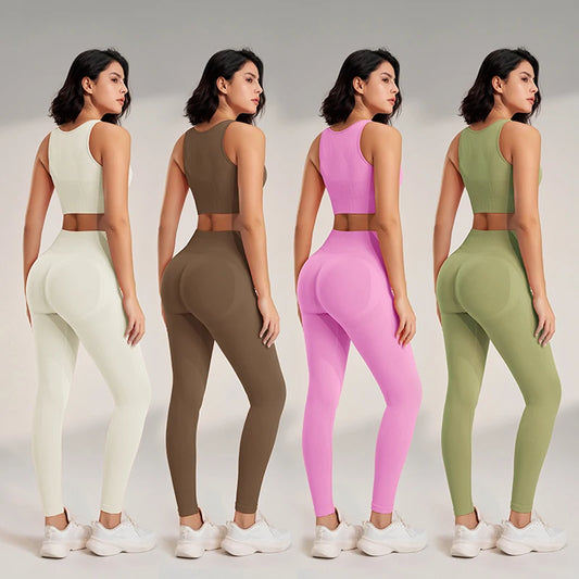2PCS Women's Yoga High Waisted Leggings