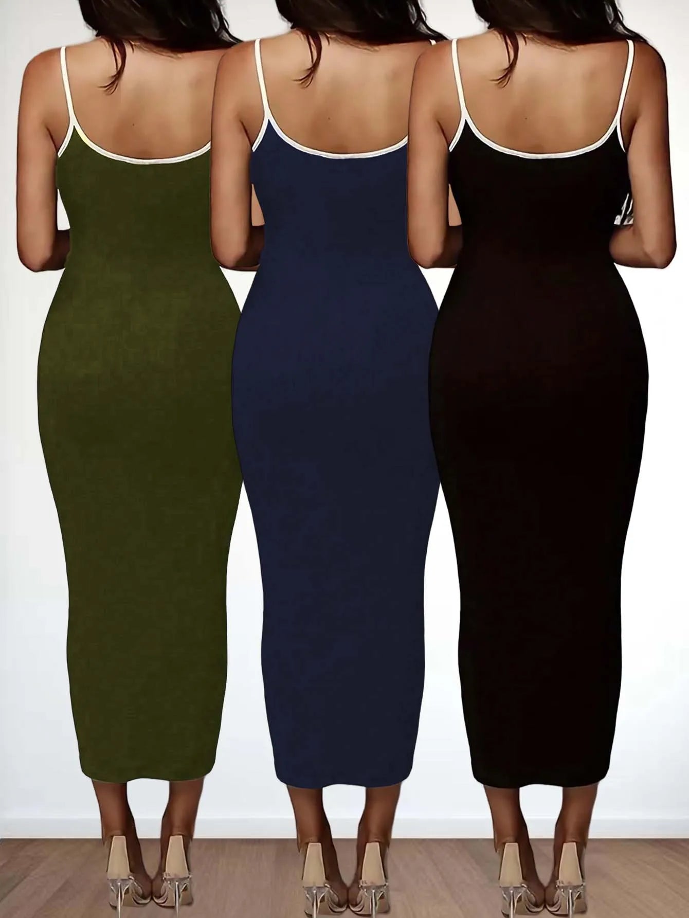 New Women's Fashion Casual Trendy Solid Color Plus Size Dress