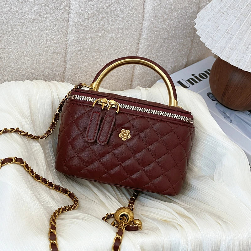 Fashionable Women's Box Bag  Cain Shoulder Crossbody Bags