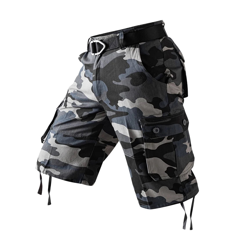 Cargo Knee Shorts Men Sports Plus Size Cotton Half Pants Golf Straight Running Gym Short Pants Casual Bermuda Shorts Comfortable