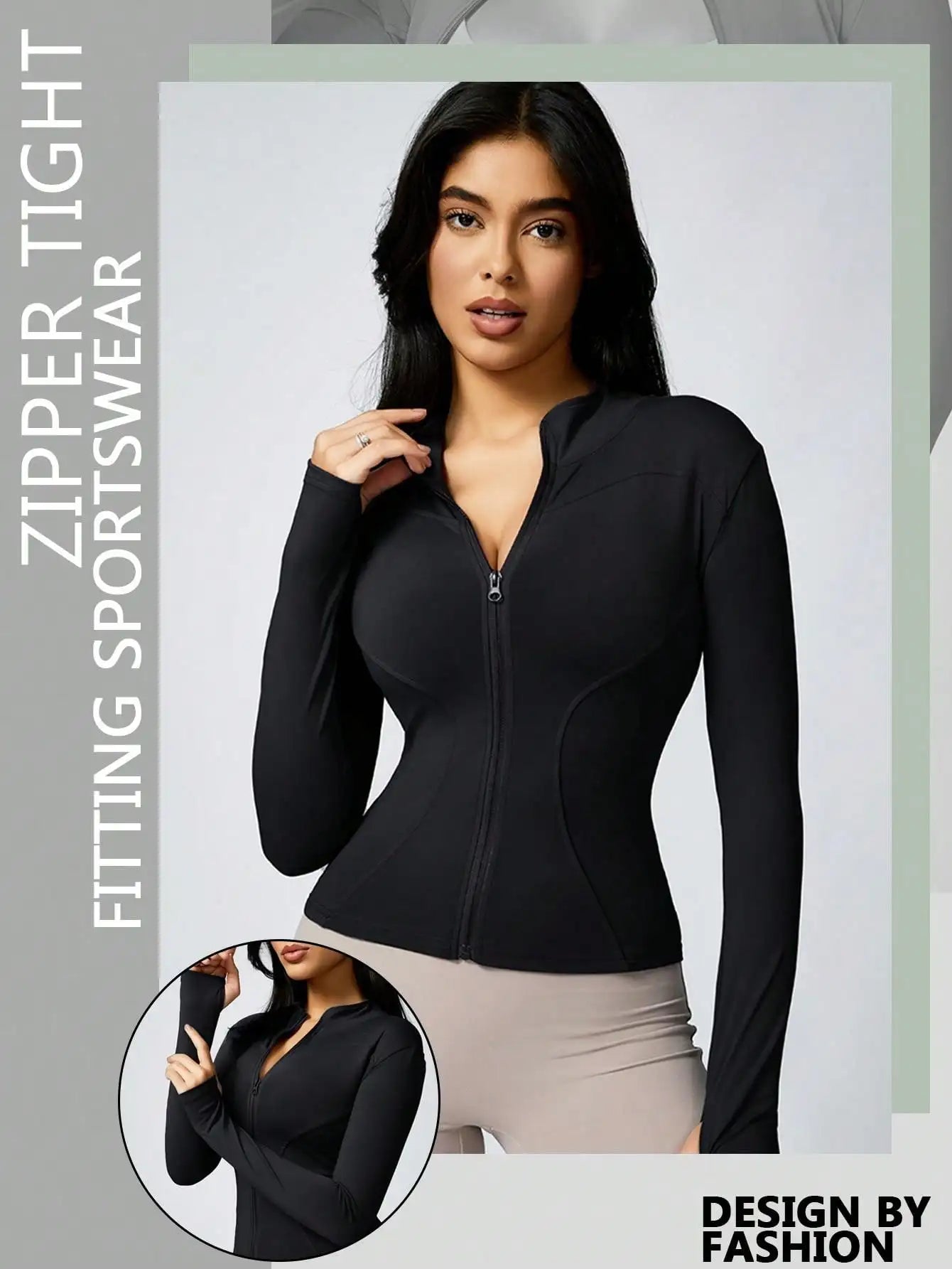 Women's Zipper Turtleneck Sports Jacket