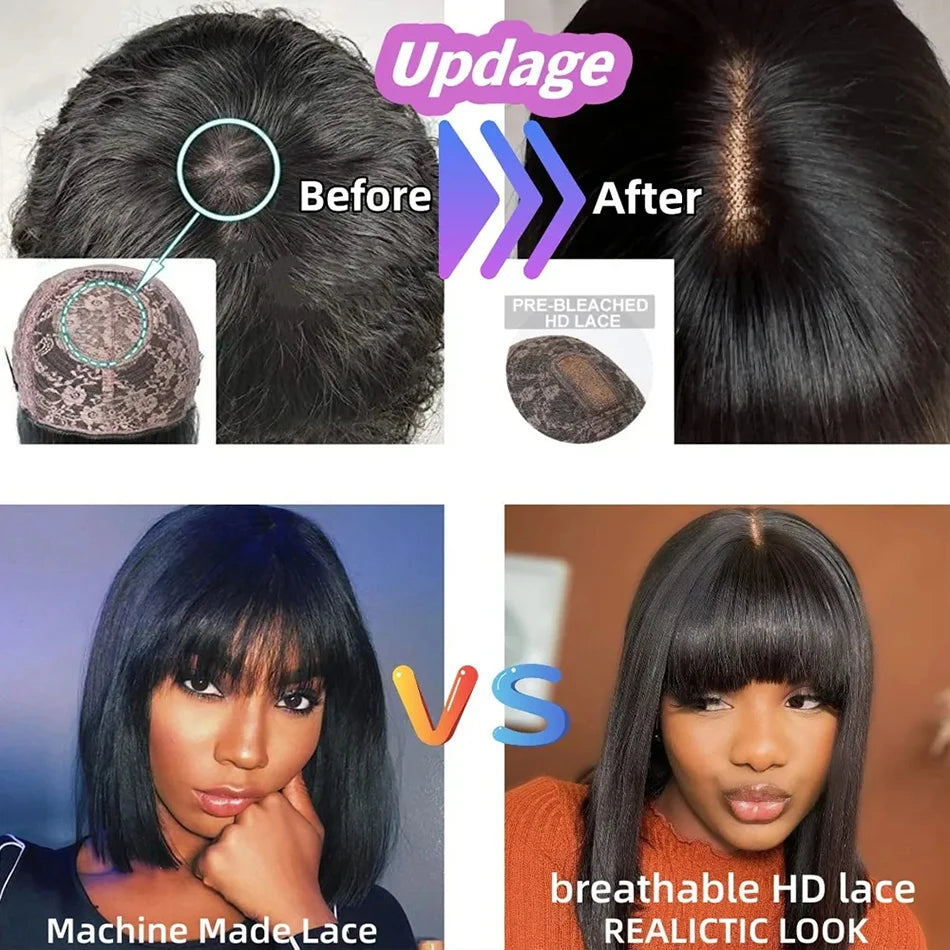 3X1 Middle Part Lace Wig Bob Wings Fashion