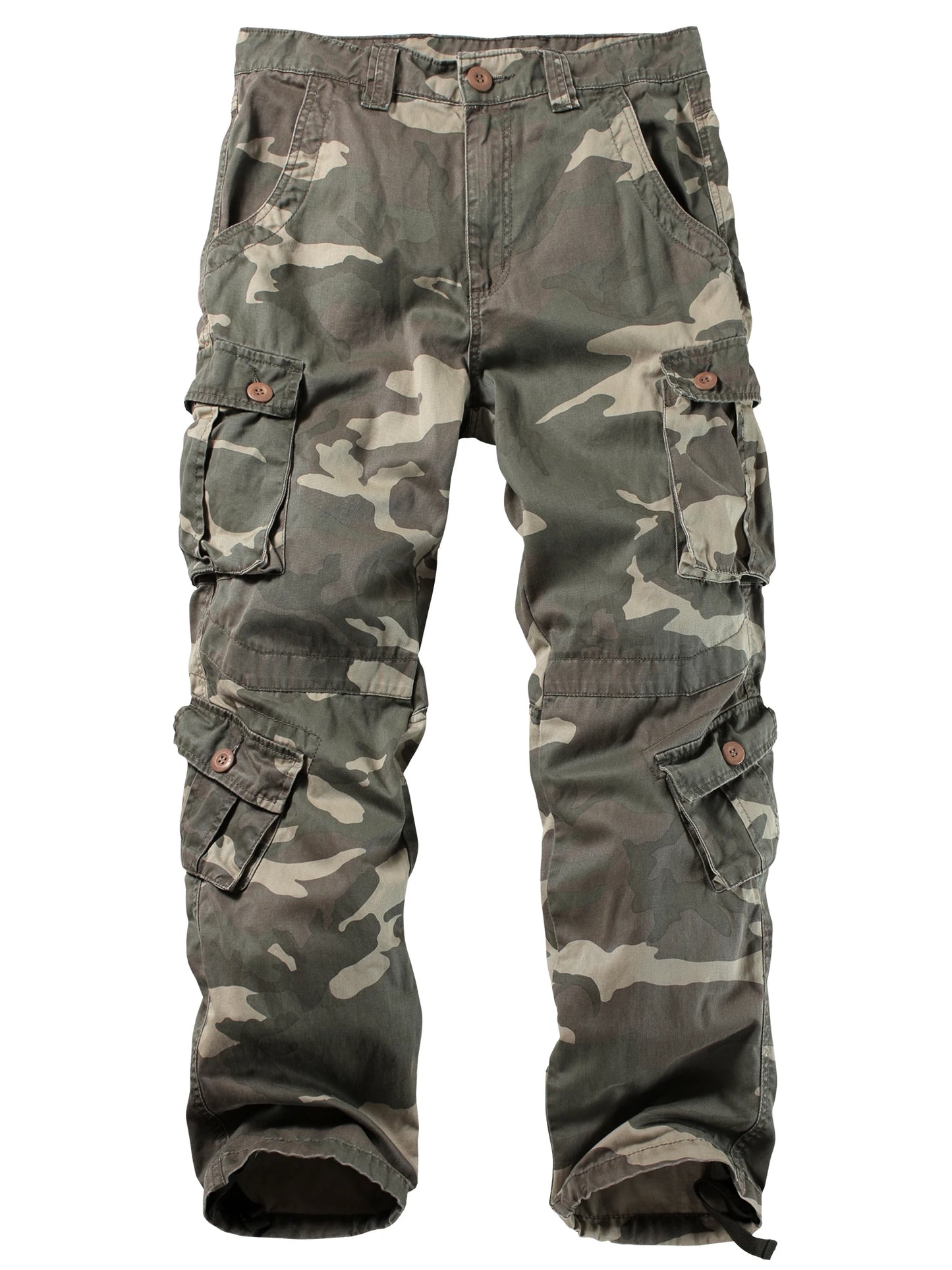 Camo Cargo Pants Outdoor Multi-Pocket Ripstop Jeans
