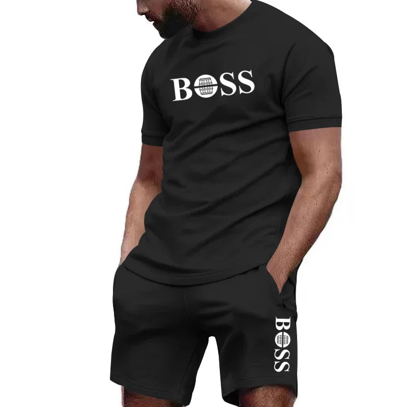 Men's 2 PCS Sportswear Short Sleeved T-Shirt and Shorts