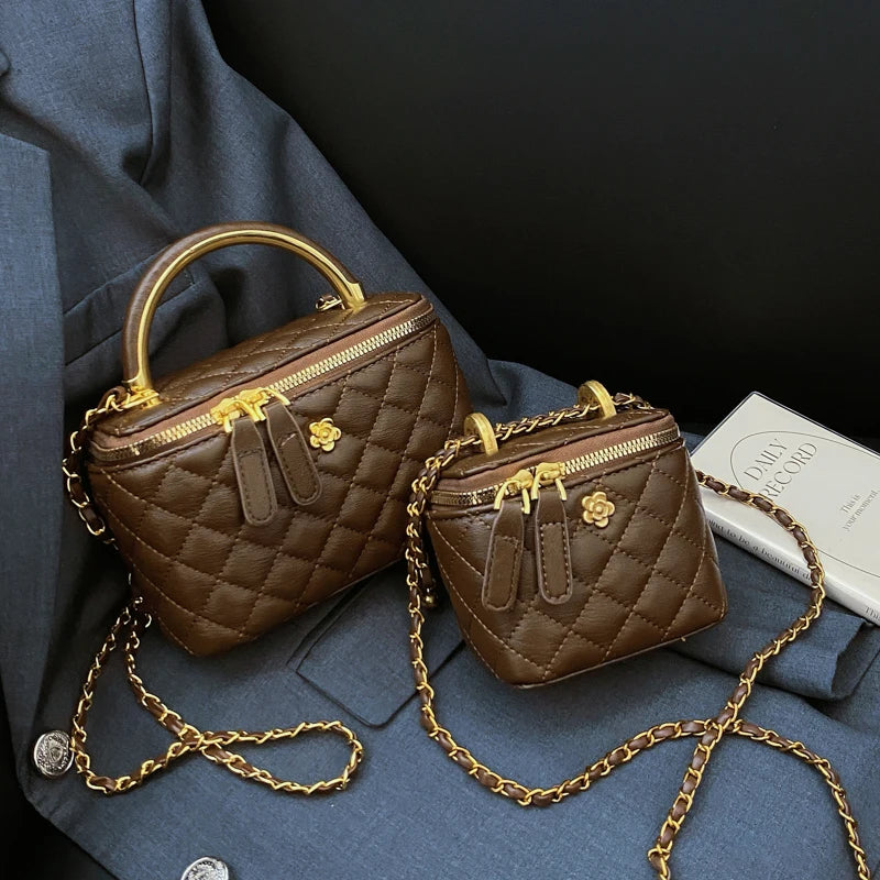 Fashionable Women's Box Bag  Cain Shoulder Crossbody Bags
