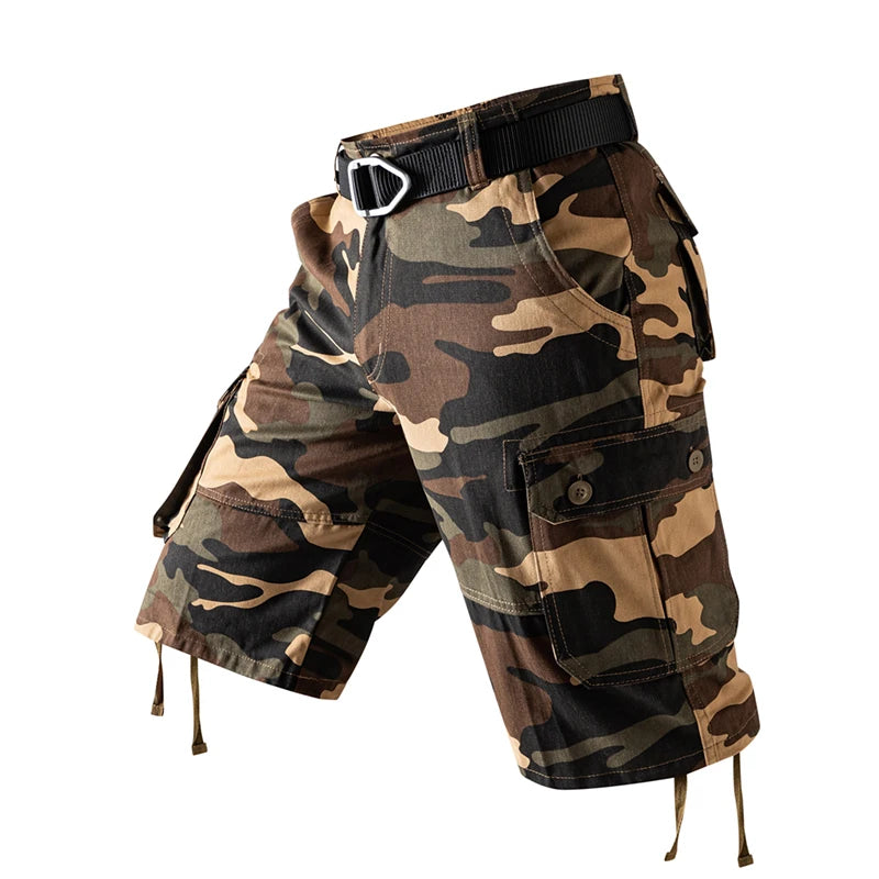Cargo Knee Shorts Men Sports Plus Size Cotton Half Pants Golf Straight Running Gym Short Pants Casual Bermuda Shorts Comfortable