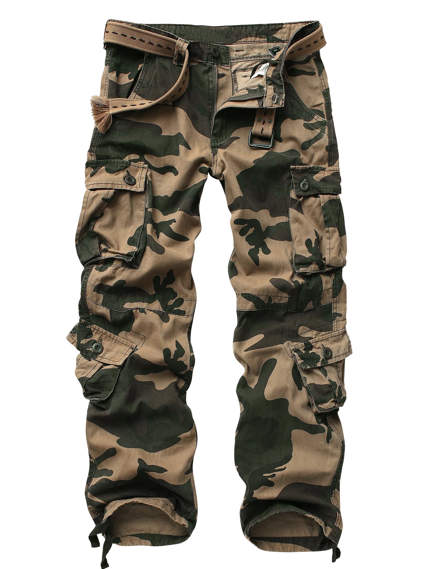 Camo Cargo Pants Outdoor Multi-Pocket Ripstop Jeans