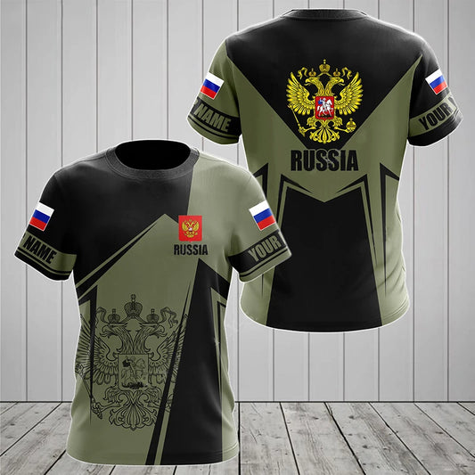 Russia Men's Military Fashionable, Loose Round Neck Short Sleeved Top T-Shirt