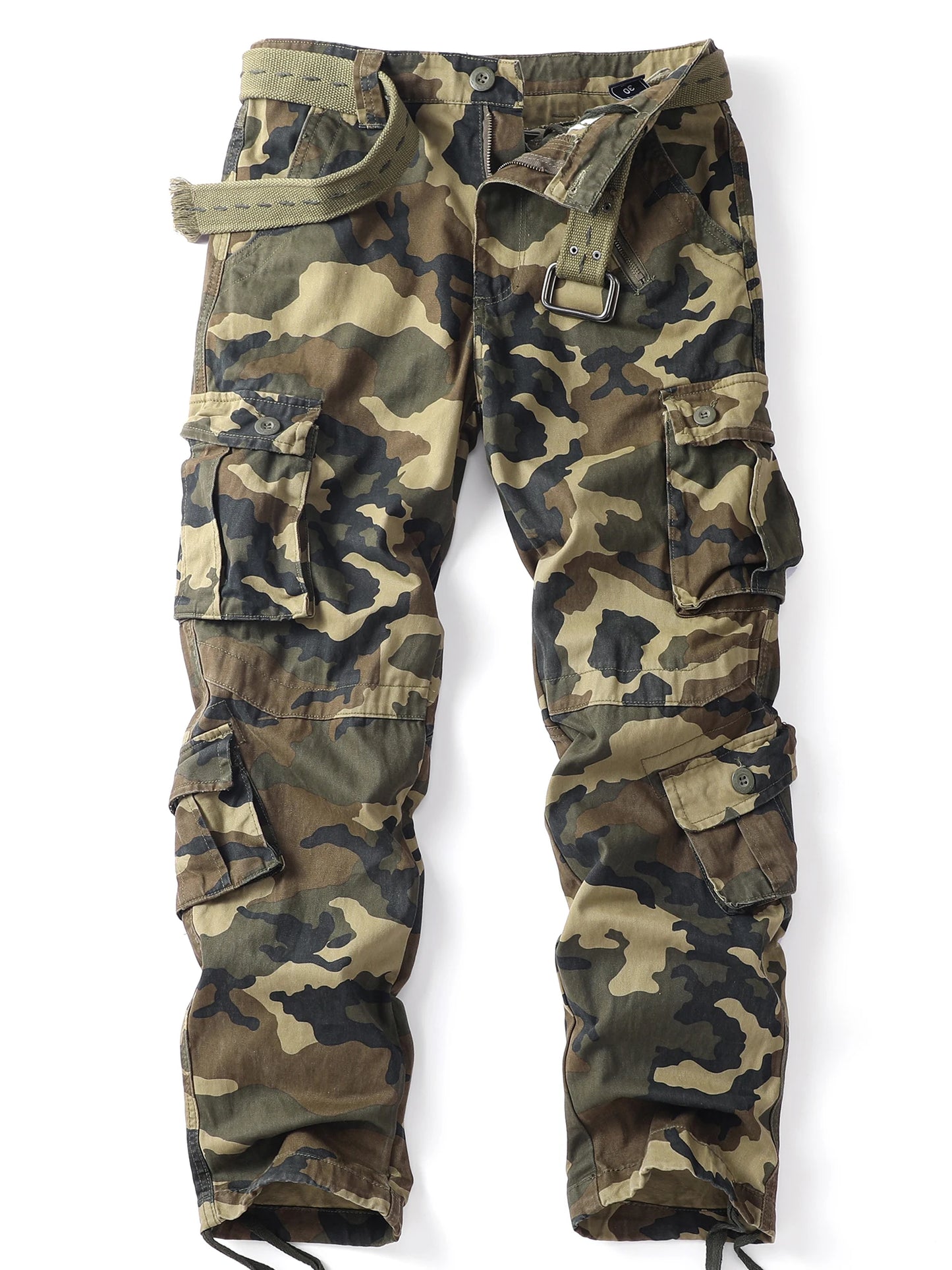 Camo Cargo Pants Outdoor Multi-Pocket Ripstop Jeans