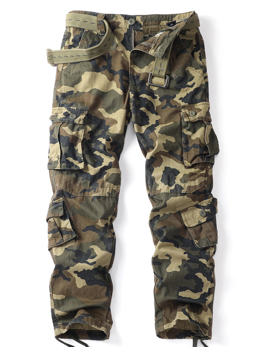 Camo Cargo Pants Outdoor Multi-Pocket Ripstop Jeans