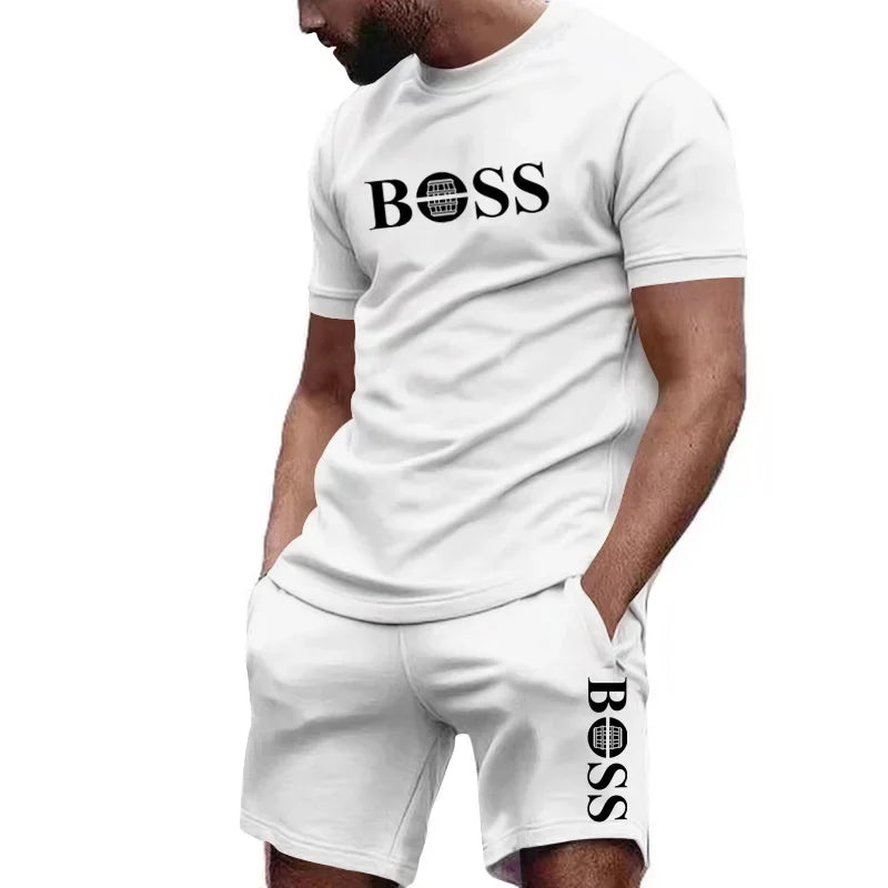 Men's 2 PCS Sportswear Short Sleeved T-Shirt and Shorts