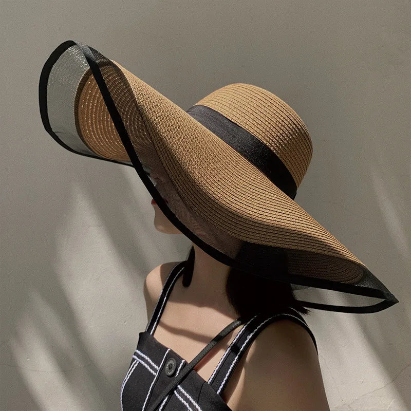 Women Big Brim Sun Visors Bucket Panama Hat