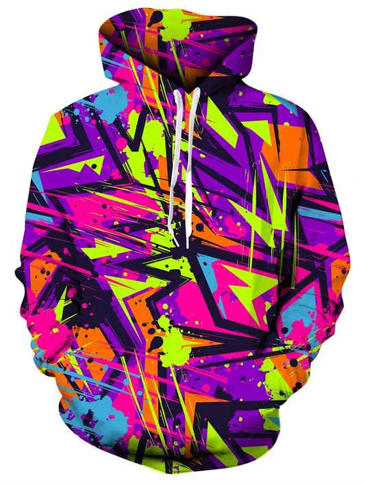 Print 3D Pattern Hooded Pullover Sweatshirt With Pocket Hoodie Streetwear Loose Comfortable