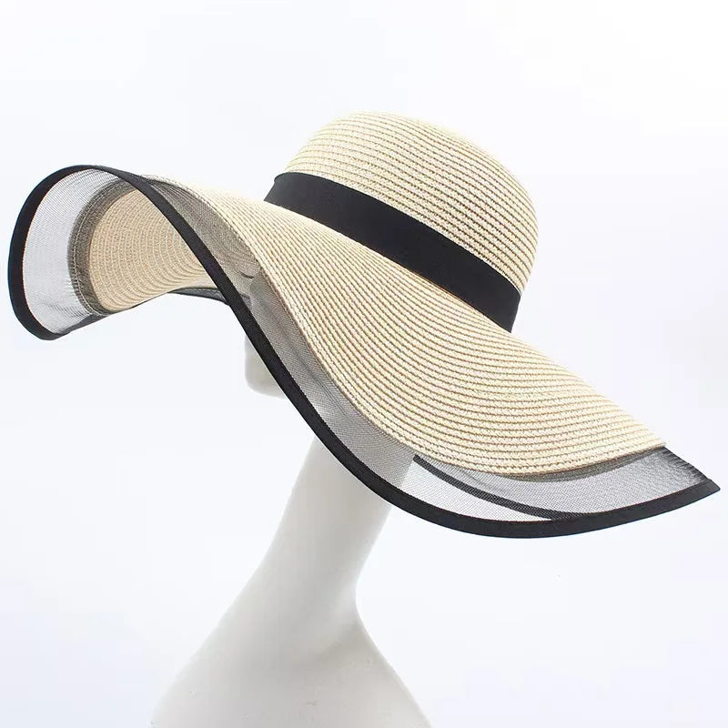 Women Big Brim Sun Visors Bucket Panama Hat