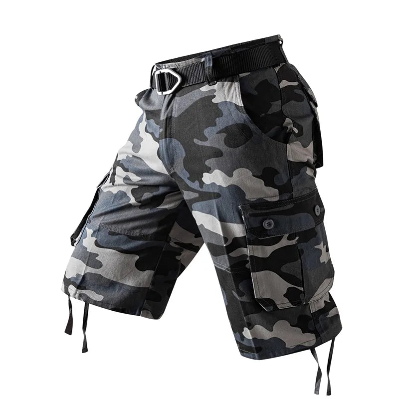 Cargo Knee Shorts Men Sports Plus Size Cotton Half Pants Golf Straight Running Gym Short Pants Casual Bermuda Shorts Comfortable