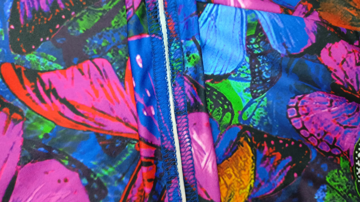 Plus Size Butterfly Print Slip Romper, Casual Sleeveless Pockets Romper, Women's Plus Size Clothing