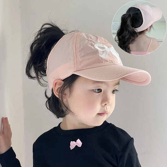 Fashion High Ponytail Kids Boy Girl Sun Quick Drying Baseball Adjustable Travel Caps