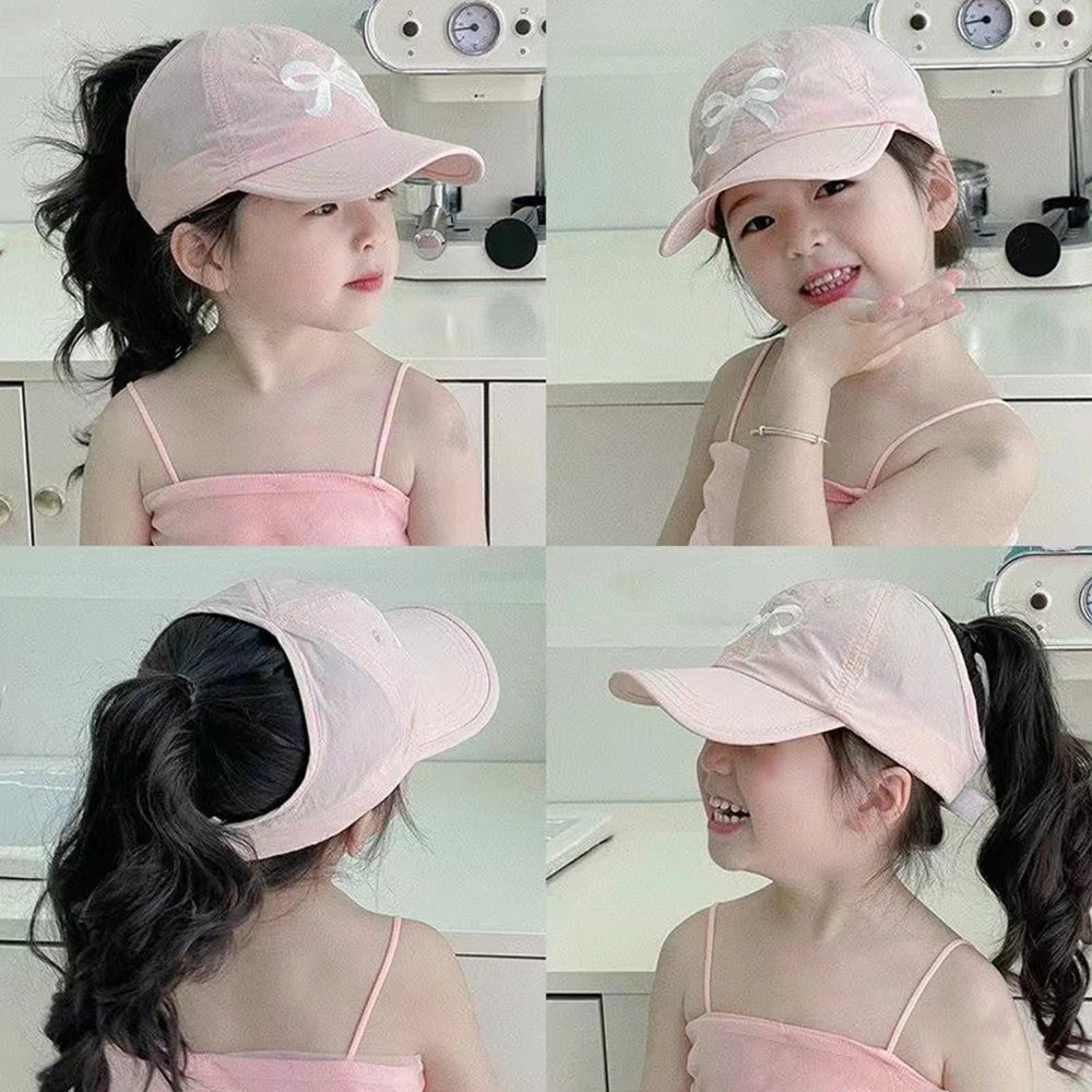 Fashion High Ponytail Kids Boy Girl Sun Quick Drying Baseball Adjustable Travel Caps