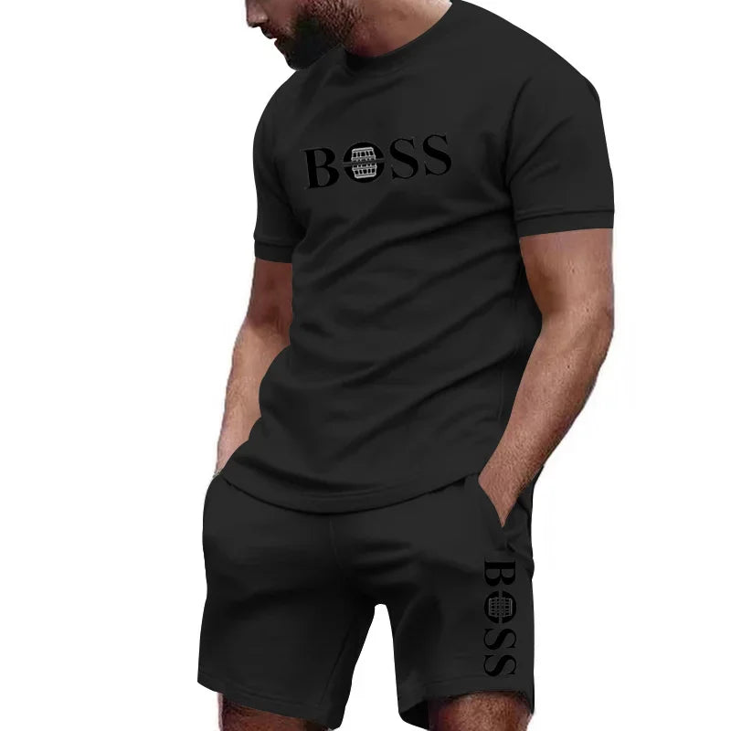 Men's 2 PCS Sportswear Short Sleeved T-Shirt and Shorts