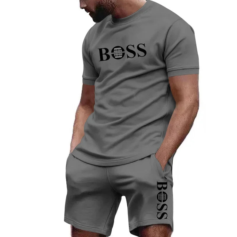 Men's 2 PCS Sportswear Short Sleeved T-Shirt and Shorts