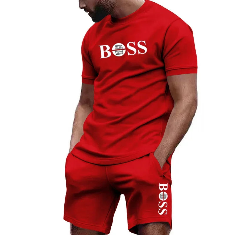 Men's 2 PCS Sportswear Short Sleeved T-Shirt and Shorts