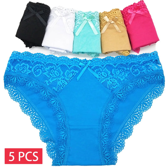 Women's Cotton Briefs 5PCS Lace Seamless Lingerie