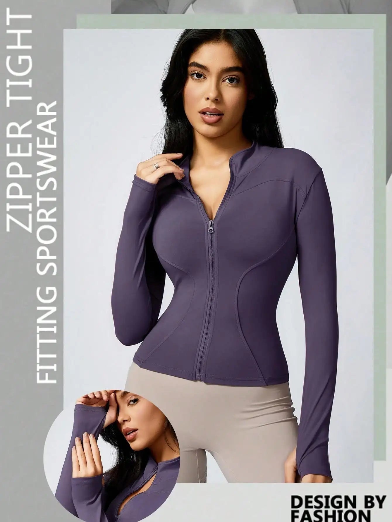Women's Zipper Turtleneck Sports Jacket
