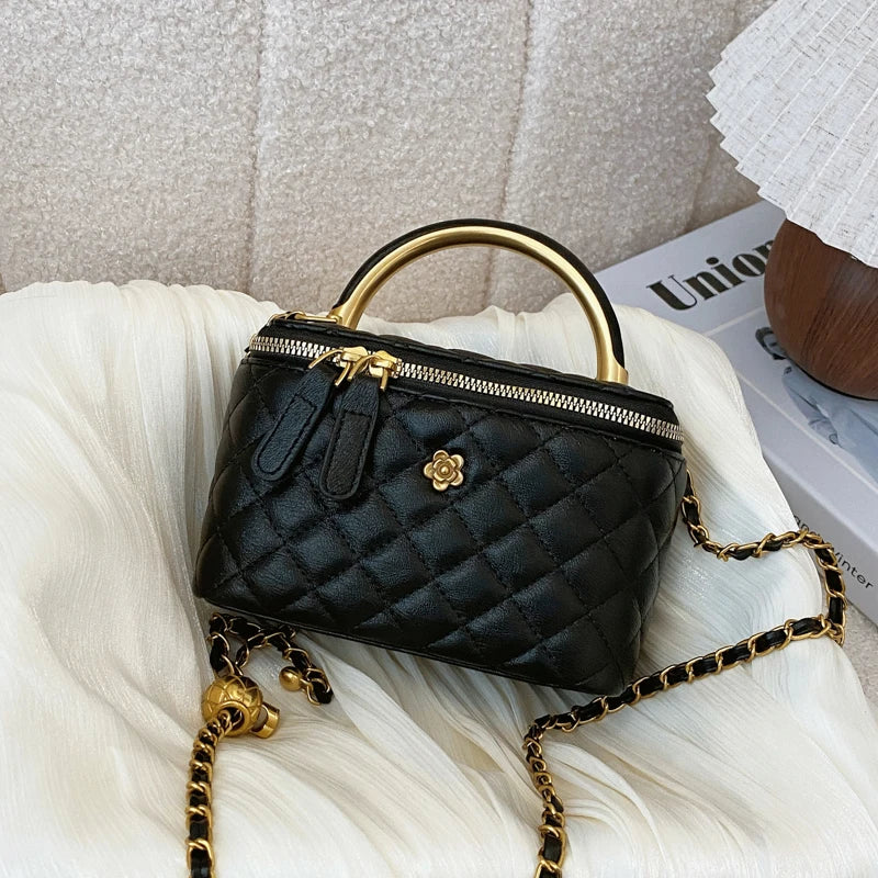 Fashionable Women's Box Bag  Cain Shoulder Crossbody Bags
