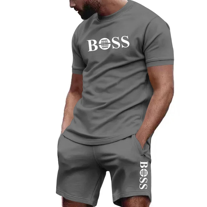Men's 2 PCS Sportswear Short Sleeved T-Shirt and Shorts