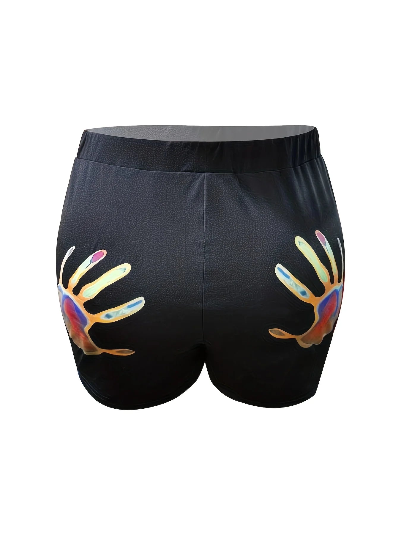 Plus Size Palm Print Shorts