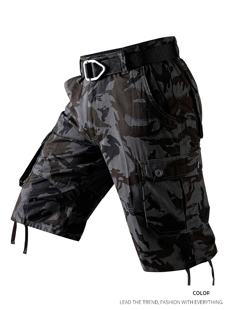Cargo Knee Shorts Men Sports Plus Size Cotton Half Pants Golf Straight Running Gym Short Pants Casual Bermuda Shorts Comfortable