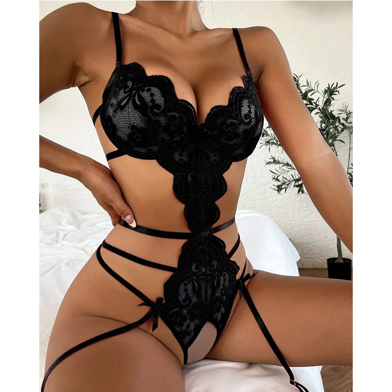 1PCS Bodysuit Lingerie Transparent Erotic Sleepwear