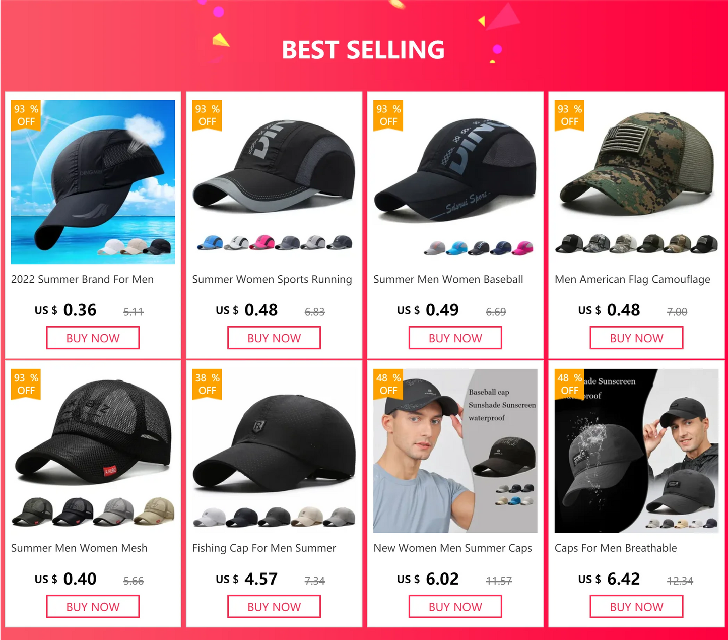 Outdoor Summer Breathable Baseball Caps